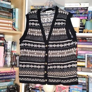 Carly Blake Black Fair Isle Sweater Vest